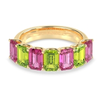 U Prong Half Eternity Emerald Cut Raha Band