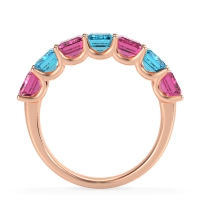 U Prong Half Eternity Emerald Cut Raha Band