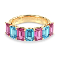 U Prong Half Eternity Emerald Cut Raha Band