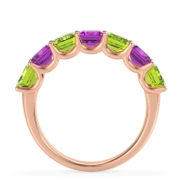 U Prong Half Eternity Emerald Cut Raha Band