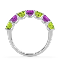 U Prong Half Eternity Emerald Cut Raha Band