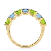 U Prong Half Eternity Emerald Cut Raha Band