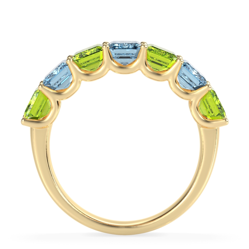 U Prong Half Eternity Emerald Cut Raha Band