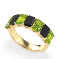 U Prong Half Eternity Emerald Cut Raha Band