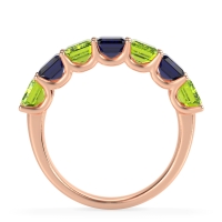 U Prong Half Eternity Emerald Cut Raha Band