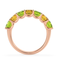 U Prong Half Eternity Emerald Cut Raha Band