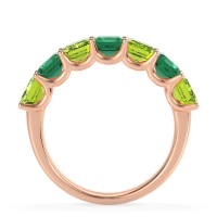 U Prong Half Eternity Emerald Cut Raha Band