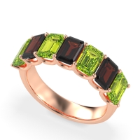 U Prong Half Eternity Emerald Cut Raha Band