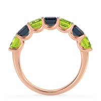 U Prong Half Eternity Emerald Cut Raha Band