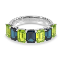 U Prong Half Eternity Emerald Cut Raha Band