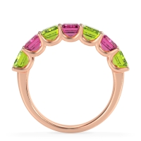 U Prong Half Eternity Emerald Cut Raha Band