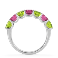 U Prong Half Eternity Emerald Cut Raha Band