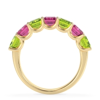 U Prong Half Eternity Emerald Cut Raha Band