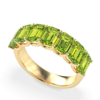 U Prong Half Eternity Emerald Cut Raha Band