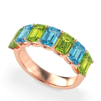U Prong Half Eternity Emerald Cut Raha Band