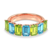 U Prong Half Eternity Emerald Cut Raha Band