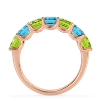 U Prong Half Eternity Emerald Cut Raha Band