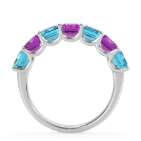 U Prong Half Eternity Emerald Cut Raha Band