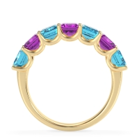 U Prong Half Eternity Emerald Cut Raha Band