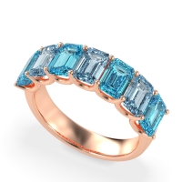 U Prong Half Eternity Emerald Cut Raha Band