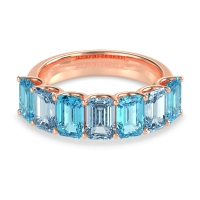 U Prong Half Eternity Emerald Cut Raha Band