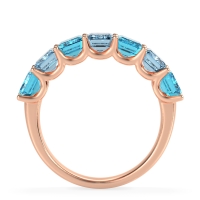 U Prong Half Eternity Emerald Cut Raha Band