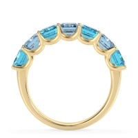 U Prong Half Eternity Emerald Cut Raha Band