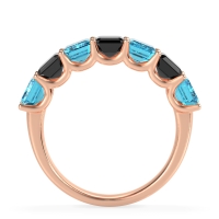 U Prong Half Eternity Emerald Cut Raha Band