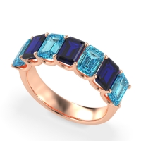 U Prong Half Eternity Emerald Cut Raha Band