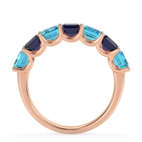 U Prong Half Eternity Emerald Cut Raha Band