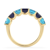 U Prong Half Eternity Emerald Cut Raha Band
