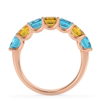 U Prong Half Eternity Emerald Cut Raha Band