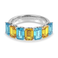 U Prong Half Eternity Emerald Cut Raha Band