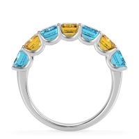 U Prong Half Eternity Emerald Cut Raha Band