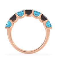 U Prong Half Eternity Emerald Cut Raha Band