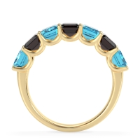 U Prong Half Eternity Emerald Cut Raha Band