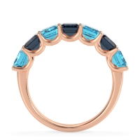 U Prong Half Eternity Emerald Cut Raha Band