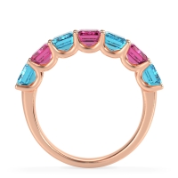U Prong Half Eternity Emerald Cut Raha Band