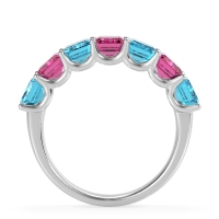 U Prong Half Eternity Emerald Cut Raha Band