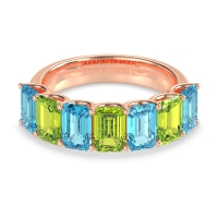U Prong Half Eternity Emerald Cut Raha Band