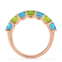 U Prong Half Eternity Emerald Cut Raha Band