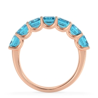 U Prong Half Eternity Emerald Cut Raha Band
