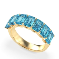 U Prong Half Eternity Emerald Cut Raha Band