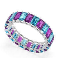 Eternity Emerald Cut U Prong Caila Band