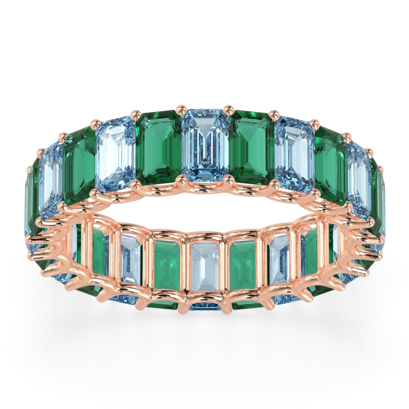 Eternity Emerald Cut U Prong Caila Band