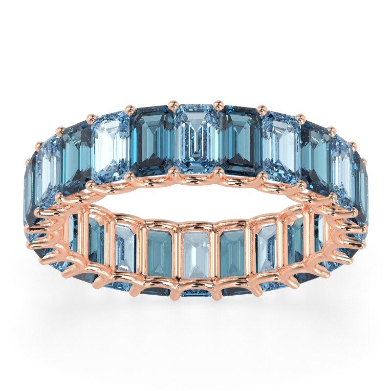 Eternity Emerald Cut U Prong Caila Band