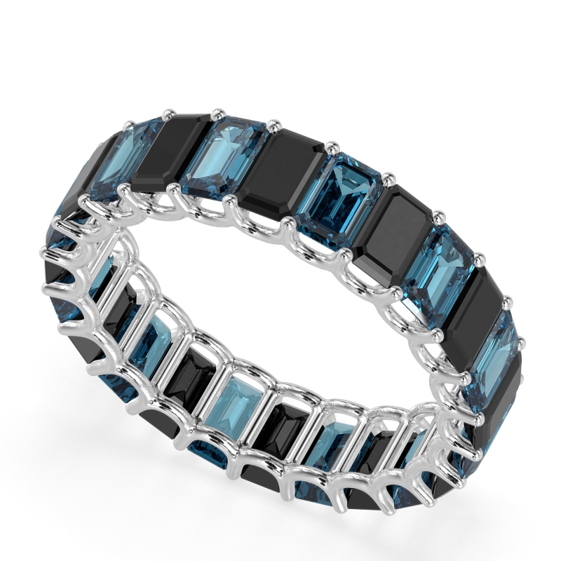 Eternity Emerald Cut U Prong Caila Band