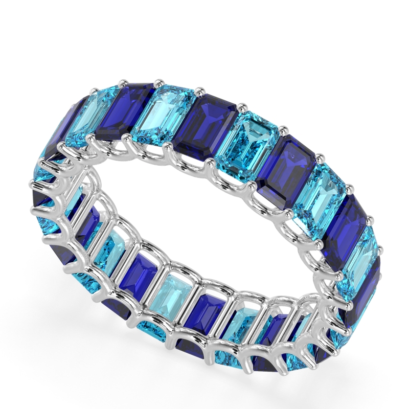 Eternity Emerald Cut U Prong Caila Band