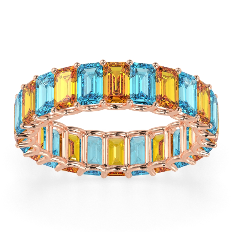 Eternity Emerald Cut U Prong Caila Band