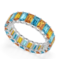 Eternity Emerald Cut U Prong Caila Band